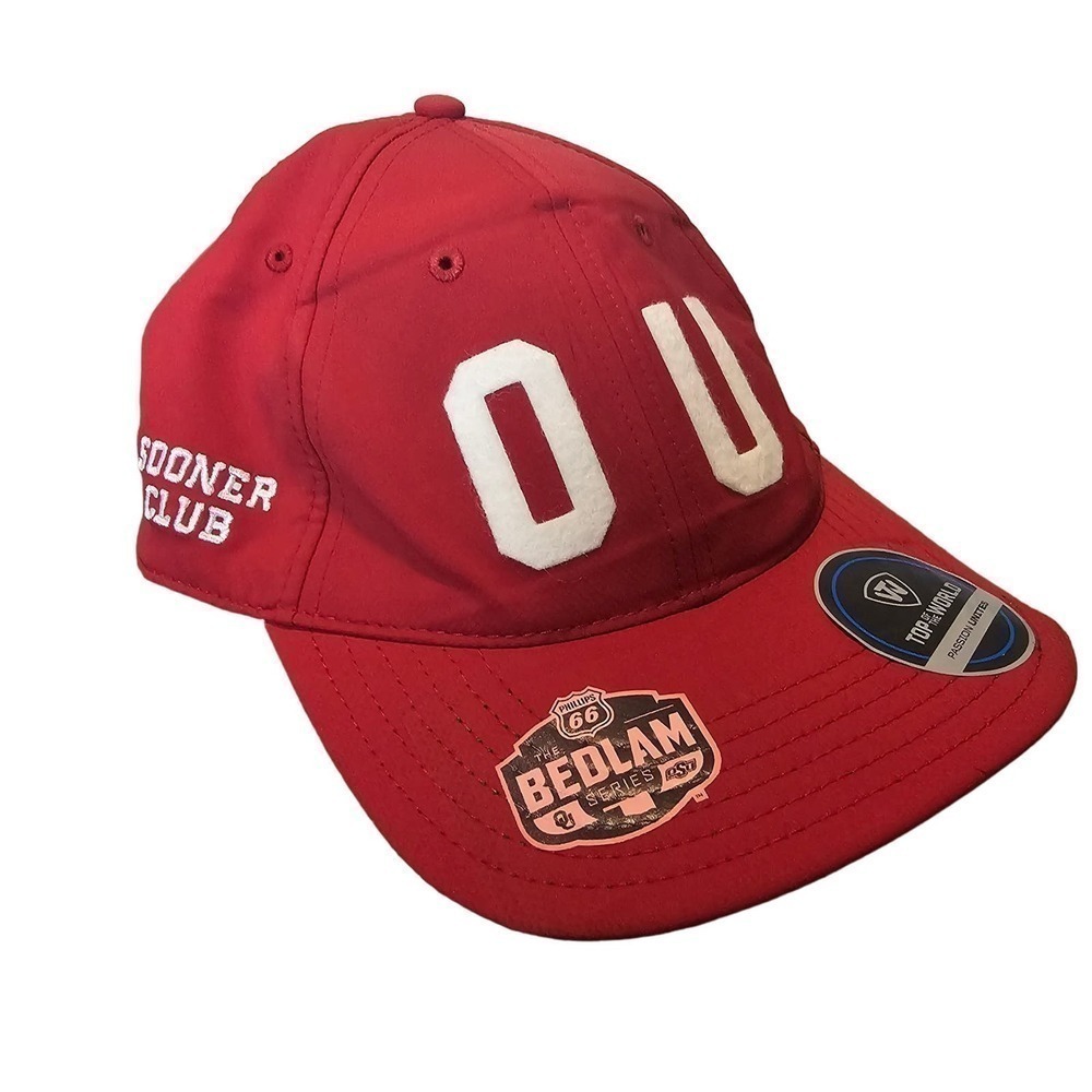 Top of the World Oklahoma University Hat Red Embroidered OU Sooners Club Bedlam